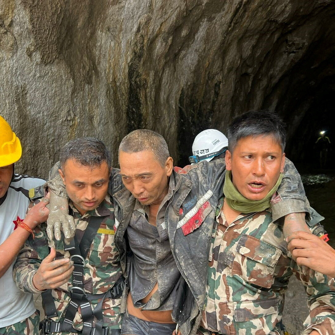 Chinese Worker Rescued From Tunnel in Nepal 10 Days After Floods